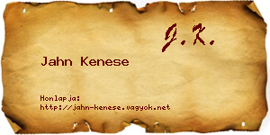 Jahn Kenese névjegykártya